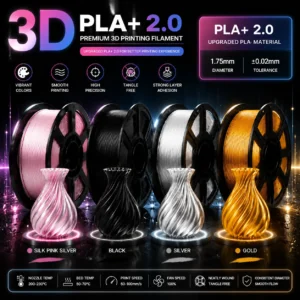 25fbb546-9d9e-4862-9f54-602a563ab011 PLA+ 2.0 3D Printer Filament 1.75mm 250g - Premium Quality, Smooth Printing, Strong Layer Adhesion, Great for Models