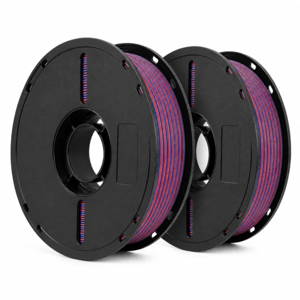59edf69d-a037-48f3-ae62-bb5b8f2fd28e Red Blue Dual Color PLA+ 2.0 Filament | 1.75mm Diameter,1KG Net Weight Print 2 in 1 Spool,No More Spool Swaps Perfect for FDM 3D Printers