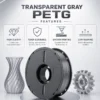 Transparent PETG Filament 1.75mm 1kg Spool - High Clarity, Smooth Printing , Gray / Pink Options (复制) (复制) (复制)