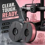 Transparent PETG Filament 1.75mm 1kg Spool - High Clarity, Smooth Printing , Gray / Pink Options