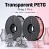 Transparent PETG Filament 1.75mm 1kg Spool - High Clarity, Smooth Printing , Gray / Pink Options (复制) (复制) (复制)