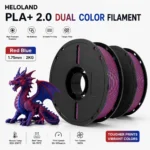 Red Blue Dual Color PLA+ 2.0 Filament | 1.75mm Diameter,1KG Net Weight Print 2 in 1 Spool,No More Spool Swaps  Perfect for FDM 3D Printers