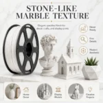 HELOLAND Marble White PLA Plus Filament 1.75mm 1KG, Stone Speckled 3D Printer Filament with Smooth Extrusion, Low Warping and Clean Layer Finish for Sculptures, Vases, Home Decor, Models, Crafts and FDM Printers