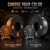 HELOLAND Silk PLA Filament 1.75mm, 1KG/2.2LB Metallic 3D Printer Filament, Silk Antique Copper & Gunmetal, Glossy Finish, Smooth Printing for Models, Figures, Home Decor, Crafts & DIY Projects