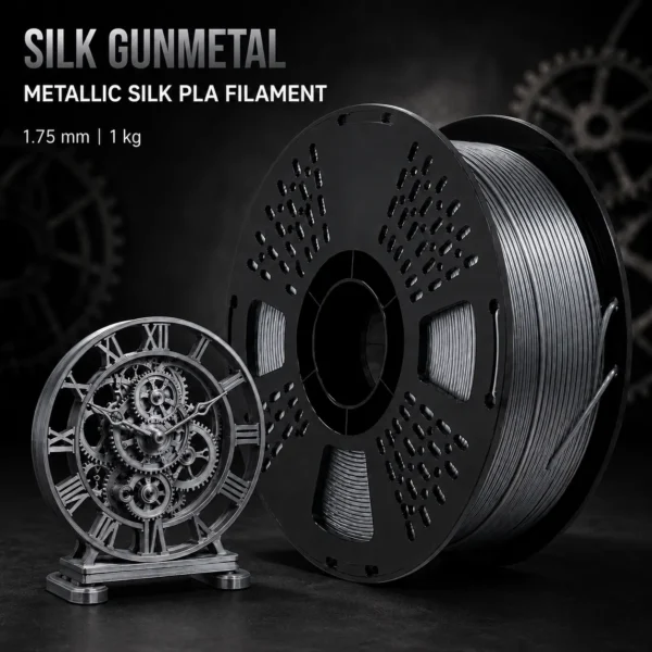 HELOLAND Silk PLA Filament 1.75mm, 1KG/2.2LB Metallic 3D Printer Filament, Silk Antique Copper & Gunmetal, Glossy Finish, Smooth Printing for Models, Figures, Home Decor, Crafts & DIY Projects