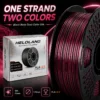 HELOLAND Black Rose Dual-Color Silk PLA 3D Printer Filament, 1.75mm Diameter, 1KG Polylactic Acid, 50/50 Side-by-Side Single-Strand Color Effect, Glossy Metallic Finish, Compatible with FDM Printers, Glossy Finish