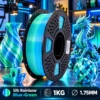 HELOLAND Silk Rainbow Blue Green PLA Filament 1.75mm 1KG, Dual Color Gradient 3D Printer Filament, Shiny Silk Finish for Models, Crafts & Decorative 3D Prints