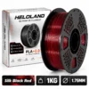 HELOLAND Silk Black Red PLA Filament 1.75mm 1KG, Dual Color Shiny Silk Finish 3D Printer Filament, Smooth Printing Black Red PLA for Models, Crafts & Decorative Prints
