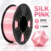 Silk Pink PLA Filament 1.75mm 1KG, Shiny Silk Finish 3D Printer Filament, Smooth Printing Pink Filament for DIY Models, Crafts & Decorative Prints