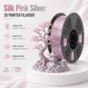Silk Pink Silver 3D Printer Filament 1kg 1.75mm Diameter Tangle Free Bubble Free High Precision Vibrant Colors Silky Shiny Finish Silk pink gold individually vacuum