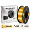 HELOLAND Silk Gold PLA Filament 1.75mm 1KG, Shiny Metallic Silk Finish 3D Printer Filament, Smooth Printing Gold PLA for Models, Crafts & Decorative Prints
