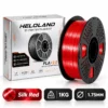 HELOLAND Silk Red PLA Filament 1.75mm 1KG, Shiny Silk Finish 3D Printer Filament, Smooth Printing Red PLA for Models, Crafts & Decorative Prints