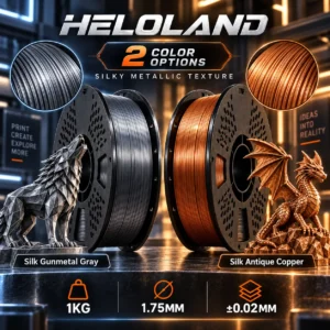 ChatGPT Image 2026年9月10日 14_01_43 (4) HELOLAND Silk PLA Filament 1.75mm, 1KG/2.2LB Metallic 3D Printer Filament, Silk Antique Copper & Gunmetal, Glossy Finish, Smooth Printing for Models, Figures, Home Decor, Crafts & DIY Projects