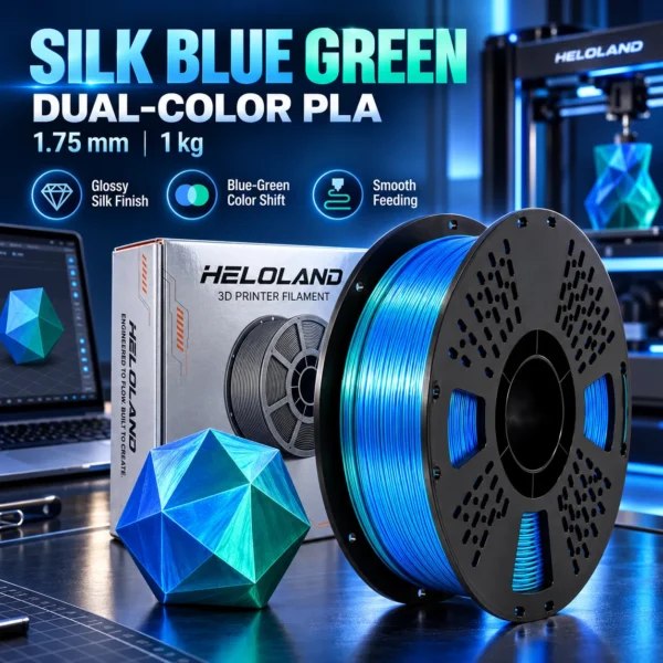 ChatGPT Image 2026年9月8日 11_01_23 (1) Blue Green Silk PLA Filament 1.75mm, 1KG Dual Color 3D Printer Filament with Glossy Silk Finish, Two Tone PLA for Dragons, Art Models, Vases, Gifts & DIY Projects
