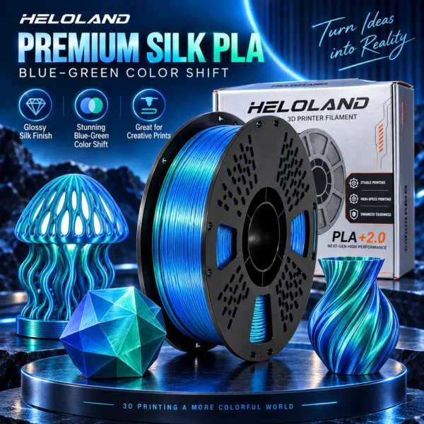 ChatGPT Image 2026年9月8日 11_01_24 (4) Blue Green Silk PLA Filament 1.75mm, 1KG Dual Color 3D Printer Filament with Glossy Silk Finish, Two Tone PLA for Dragons, Art Models, Vases, Gifts & DIY Projects