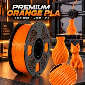 HELOLAND PLA+2.0 3D Printer Filament 1.75mm, 1KG/2.2LB Vibrant Orange PLA Filament, ±0.02mm Accuracy, Smooth High-Speed Printing for Models, Crafts, Prototypes, Home Decor & DIY Projects