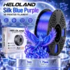 HELOLAND Blue Purple Dual Color PLA Filament 1.75mm 1KG, Silk PLA+ 3D Printing Filament, High Speed Printing, Clog Resistant, Tangle Free, AMS Compatible